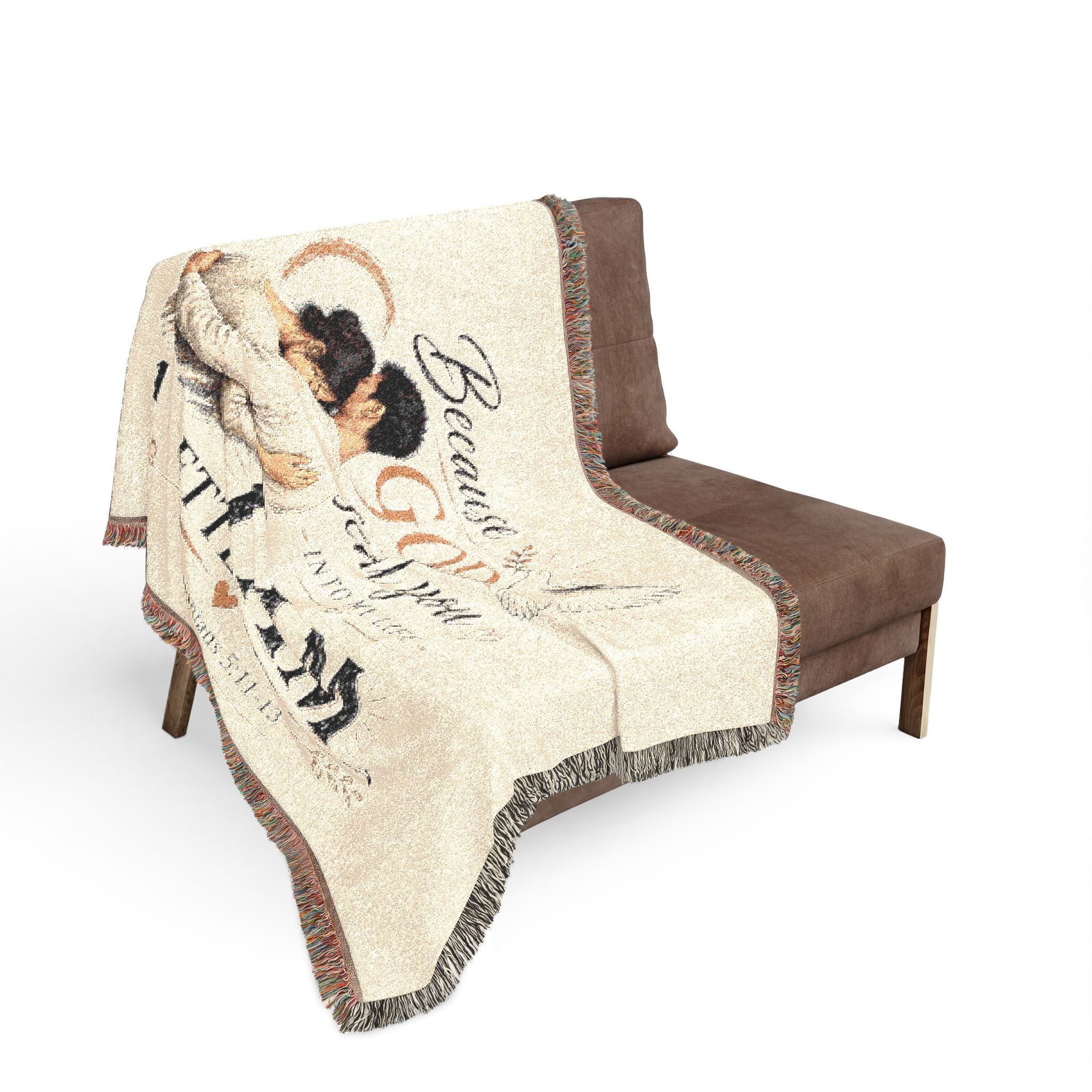 Because God Sent You Woven Blanket — Inspirational Throw