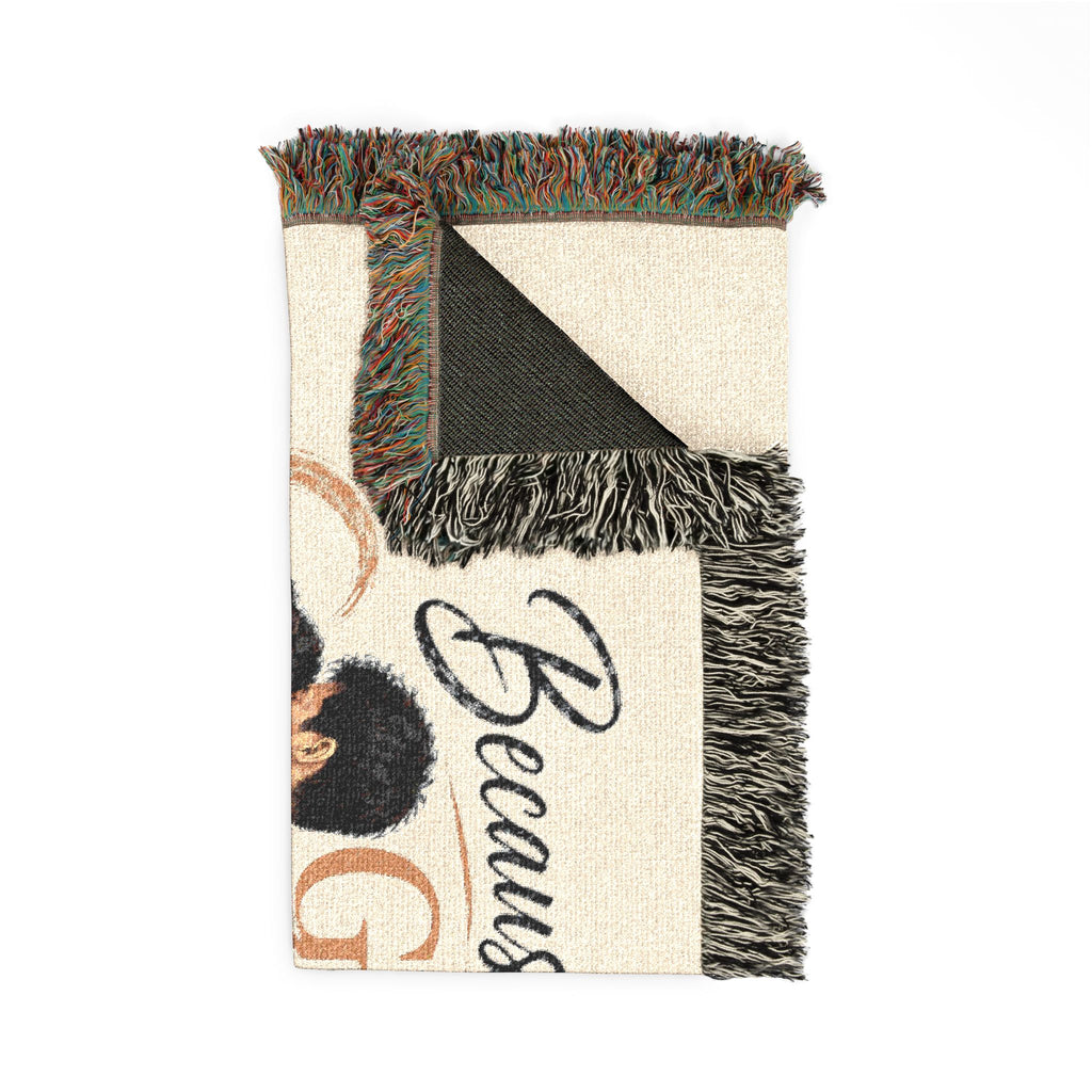 Personalizable Woven Blanket — "Because God Sent You" Inspirational Throw - Asian Couple