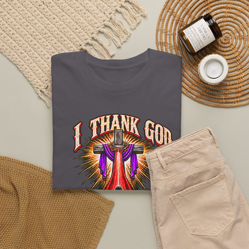 Christian T-Shirt — “I Thank God For The Blood That Came Streaming Down For Me” Gospel Tee