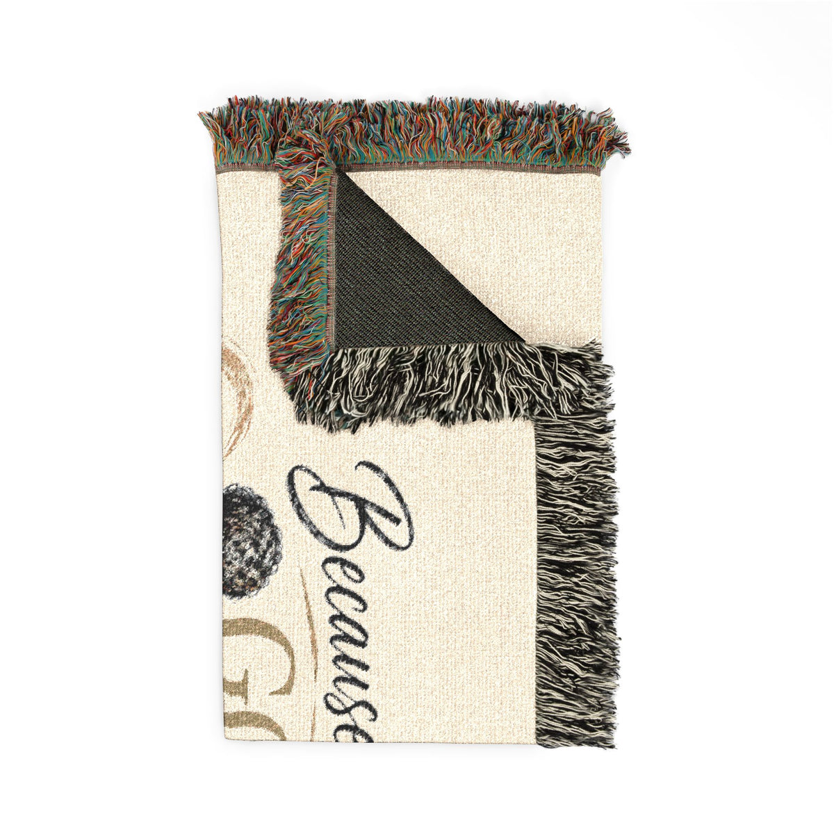 Personalizable Woven Blanket — "Because God Sent You" Inspirational Throw Caucasian Couple