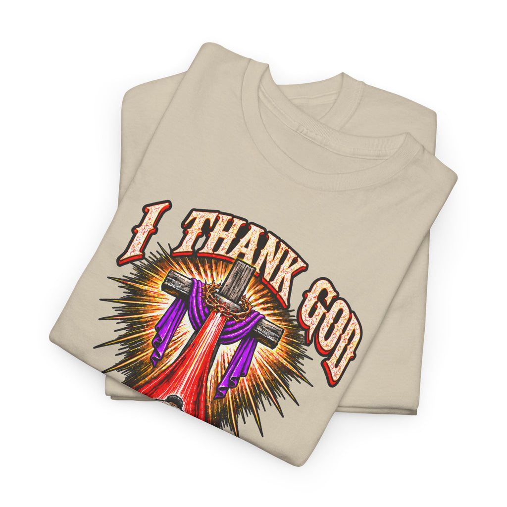 Christian T-Shirt — “I Thank God For The Blood That Came Streaming Down For Me” Gospel Tee