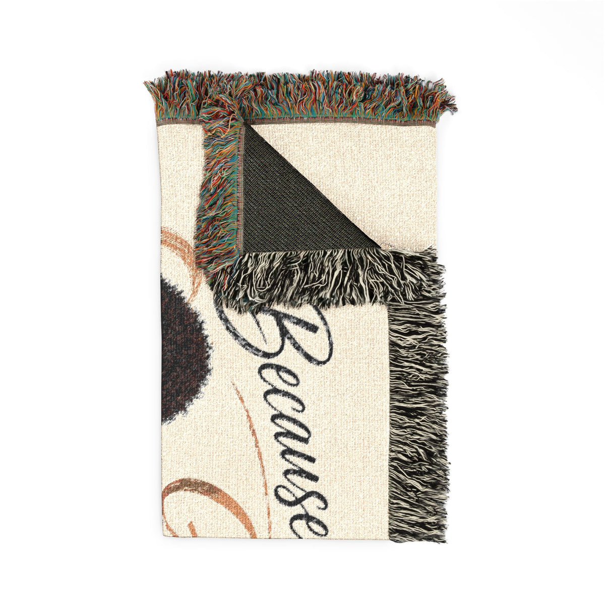Personalizable Woven Blanket — "Because God Sent You" Inspirational Throw African American Women