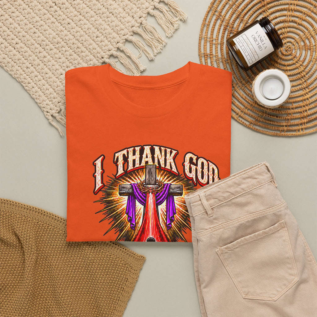 Christian T-Shirt — “I Thank God For The Blood That Came Streaming Down For Me” Gospel Tee