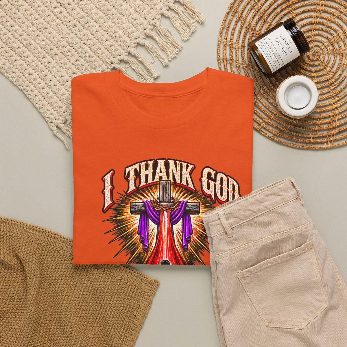 Christian T-Shirt — “I Thank God For The Blood That Came Streaming Down For Me” Gospel Tee