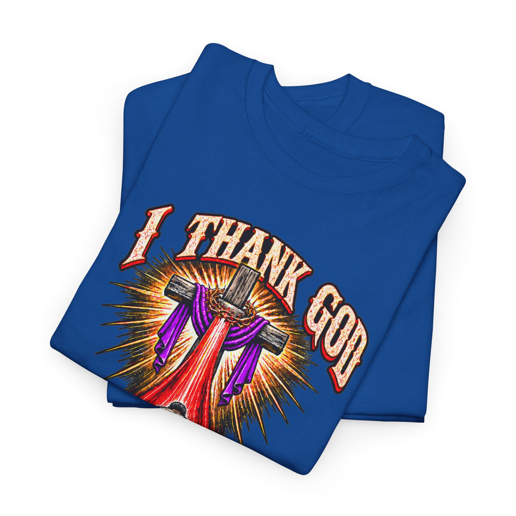 Christian T-Shirt — “I Thank God For The Blood That Came Streaming Down For Me” Gospel Tee