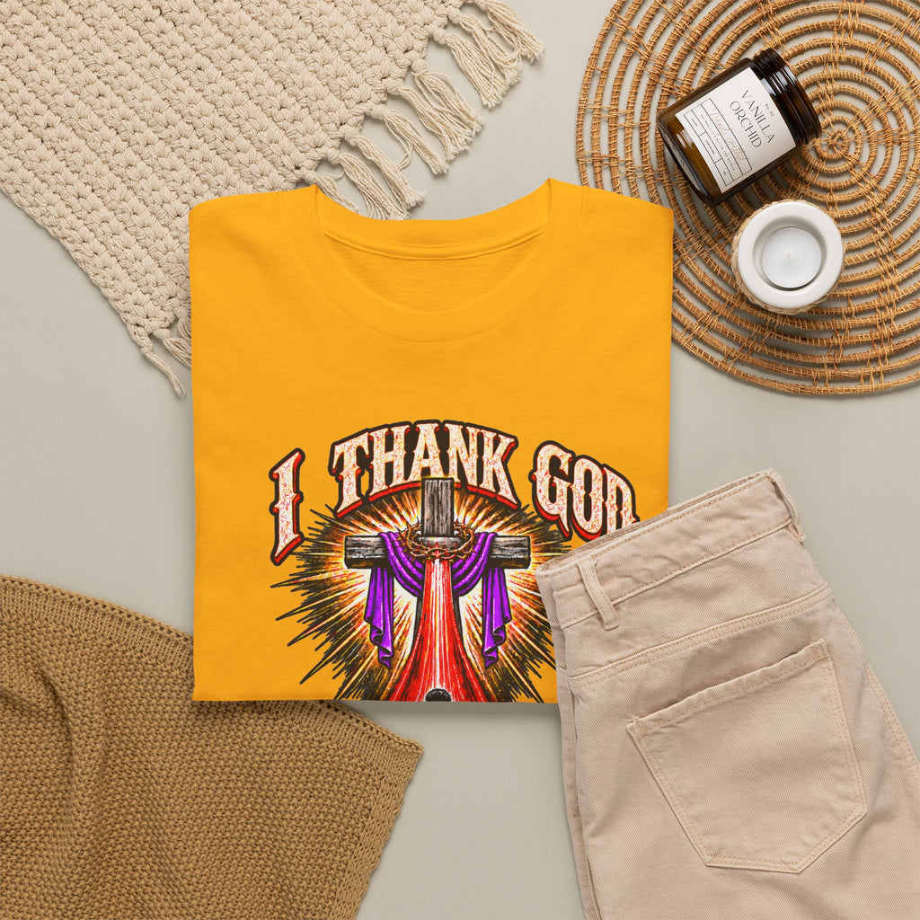Christian T-Shirt — “I Thank God For The Blood That Came Streaming Down For Me” Gospel Tee