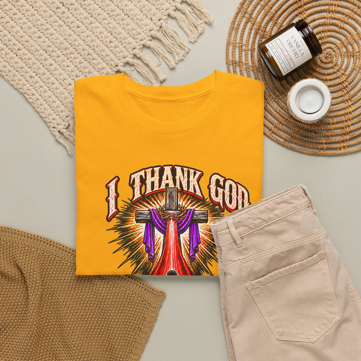 Christian T-Shirt — “I Thank God For The Blood That Came Streaming Down For Me” Gospel Tee