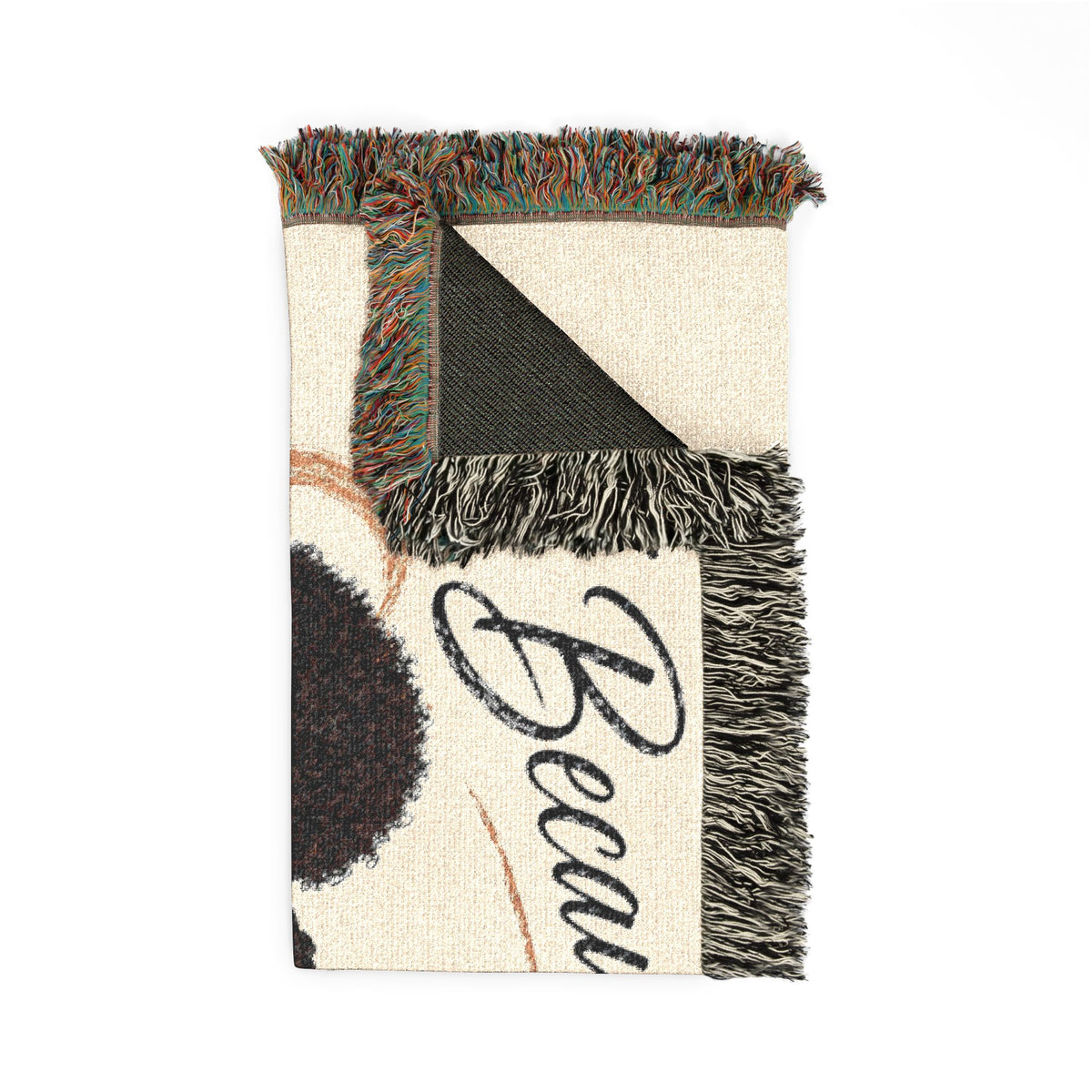 Personalizable Woven Blanket — "Because God Sent You" Inspirational Throw African American Women