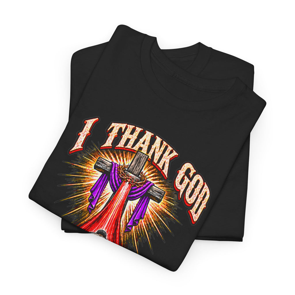 Christian T-Shirt — “I Thank God For The Blood That Came Streaming Down For Me” Gospel Tee