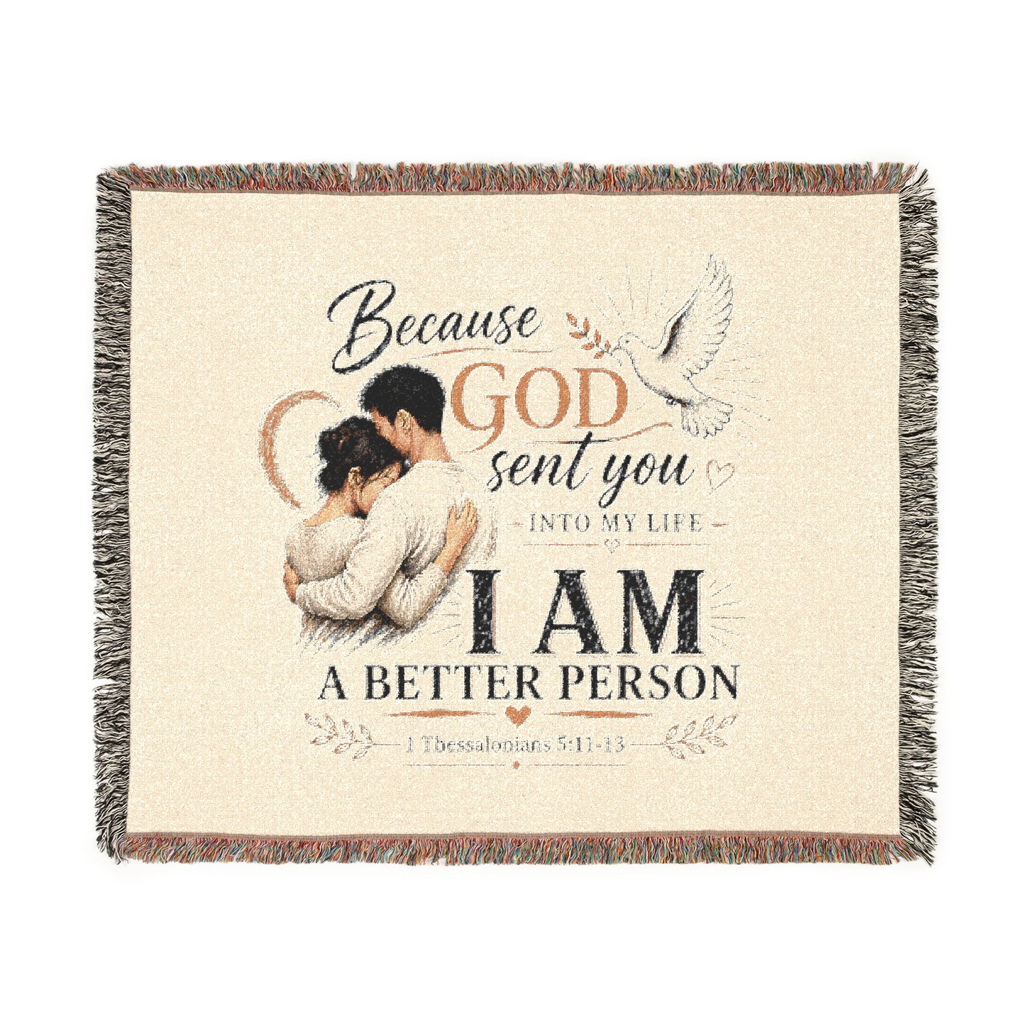 Because God Sent You Woven Blanket — Inspirational Throw