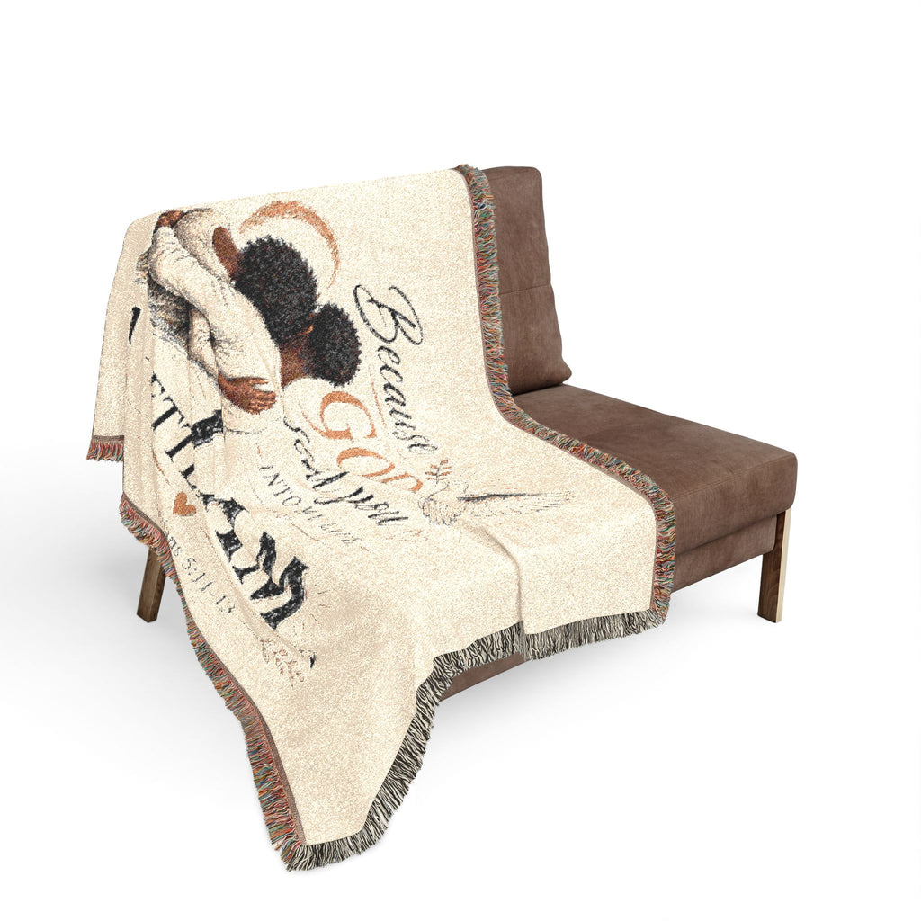 Because God Sent You Woven Blanket — Inspirational Throw