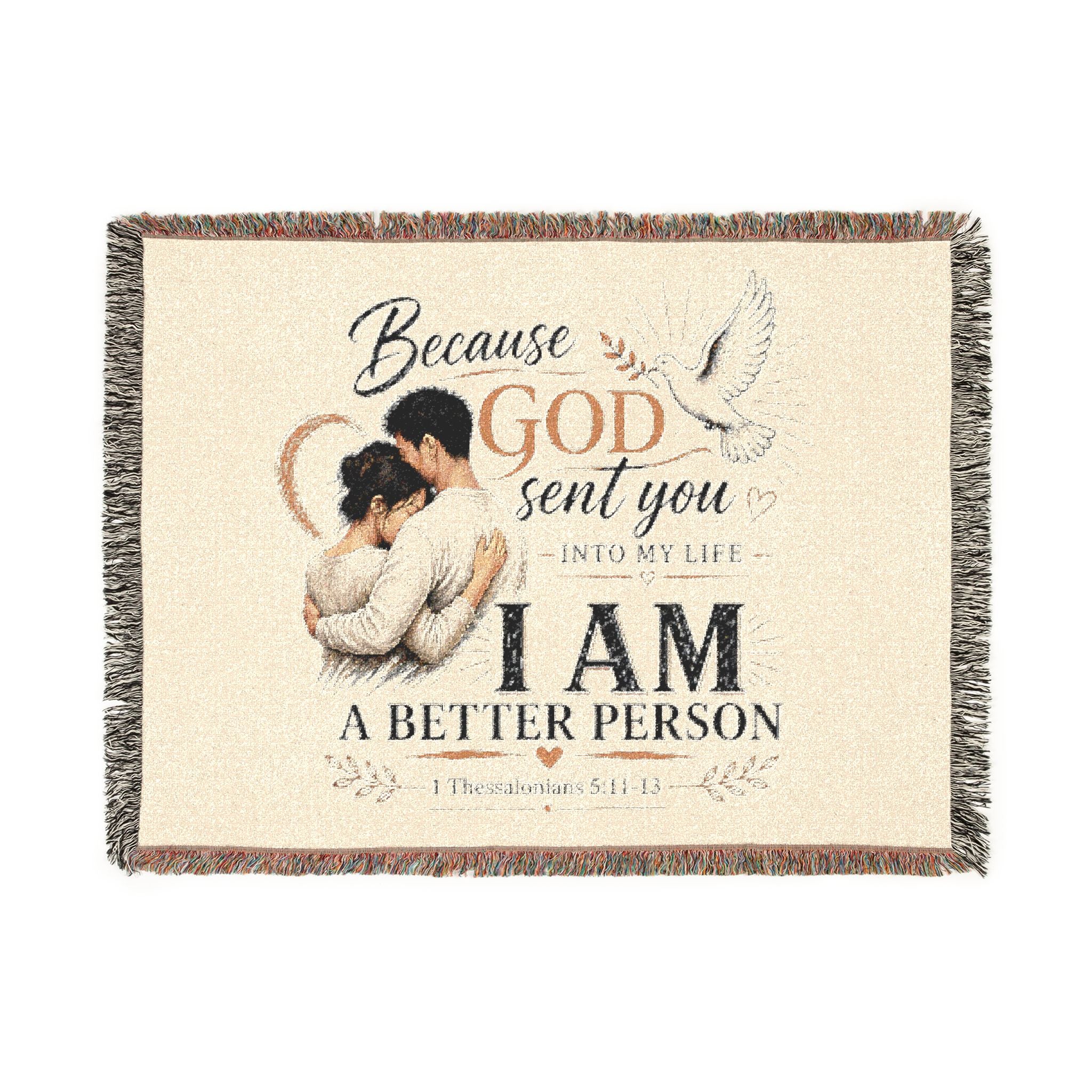 Because God Sent You Woven Blanket — Inspirational Throw