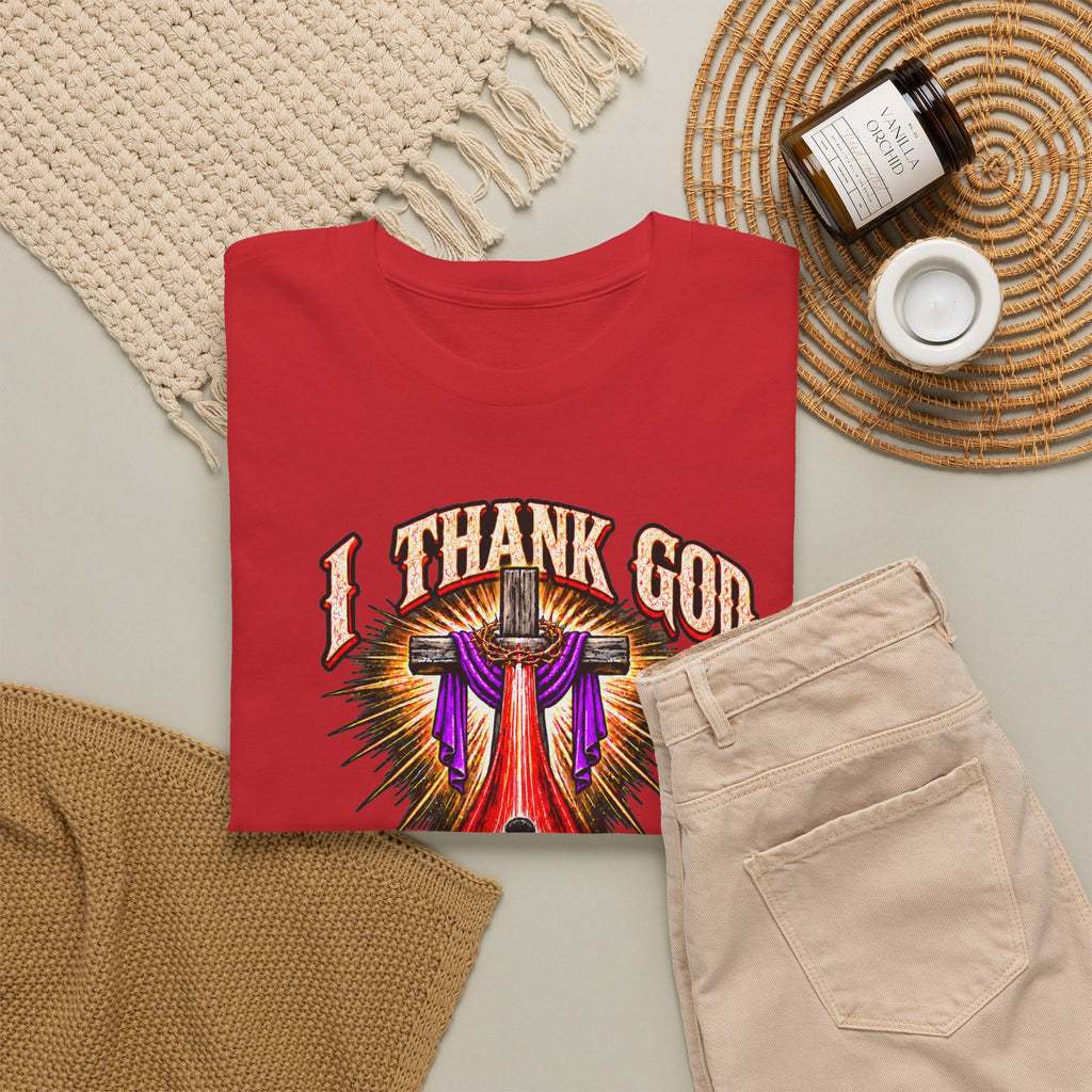 Christian T-Shirt — “I Thank God For The Blood That Came Streaming Down For Me” Gospel Tee