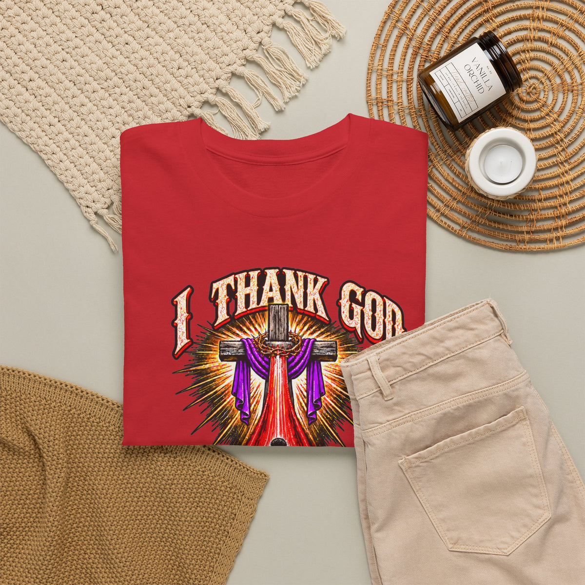 Christian T-Shirt — “I Thank God For The Blood That Came Streaming Down For Me” Gospel Tee
