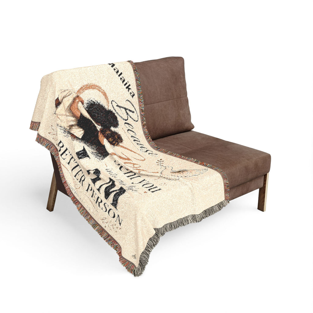 Personalizable Woven Blanket — "Because God Sent You" Inspirational Throw - Female Friends