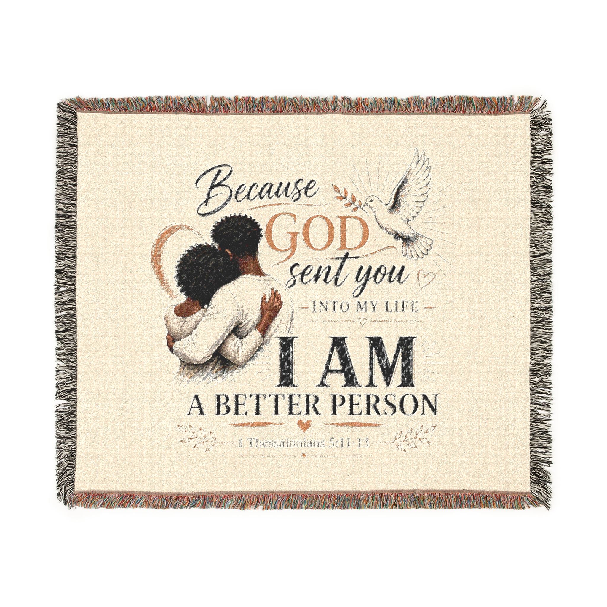 Because God Sent You Woven Blanket — Inspirational Throw