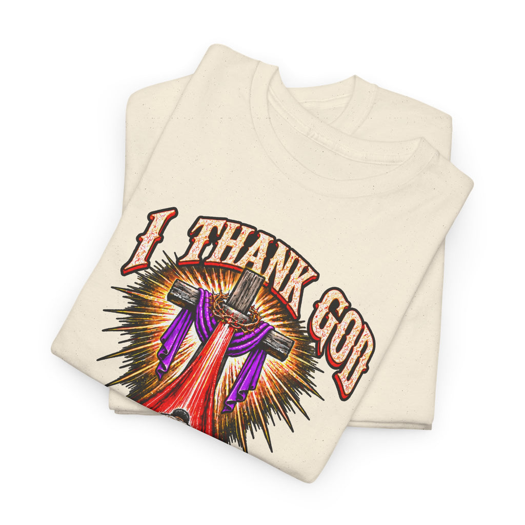 Christian T-Shirt — “I Thank God For The Blood That Came Streaming Down For Me” Gospel Tee