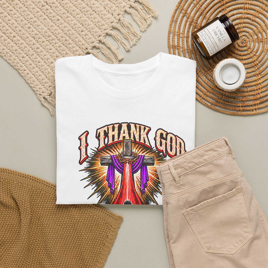 Christian T-Shirt — “I Thank God For The Blood That Came Streaming Down For Me” Gospel Tee