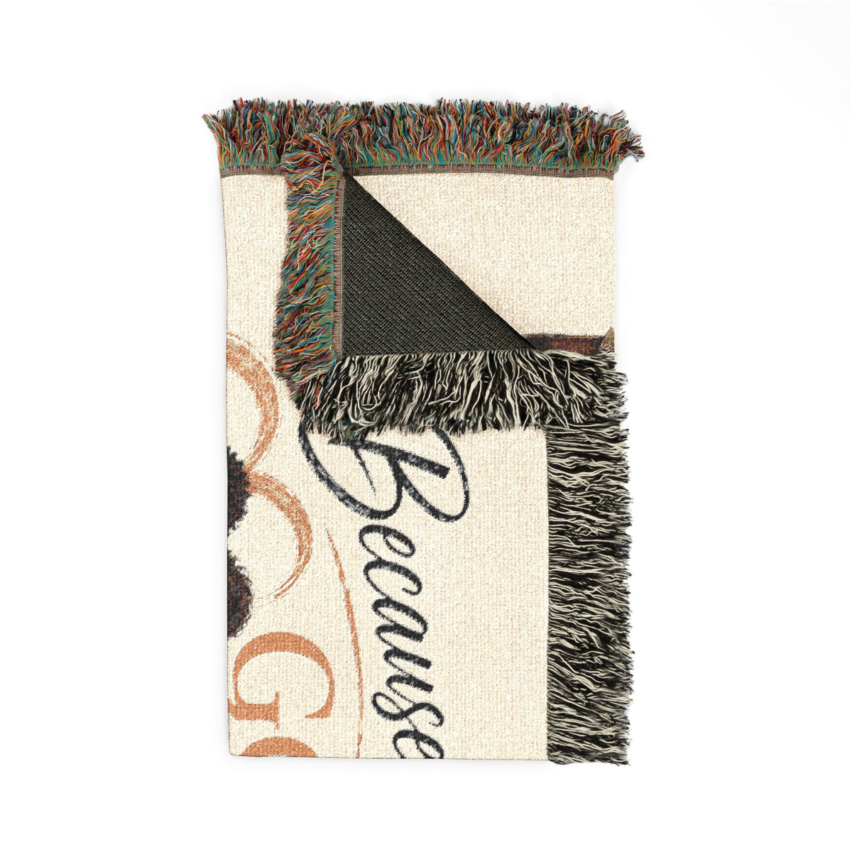 Personalizable Woven Blanket — "Because God Sent You" Inspirational Throw - Male Friends
