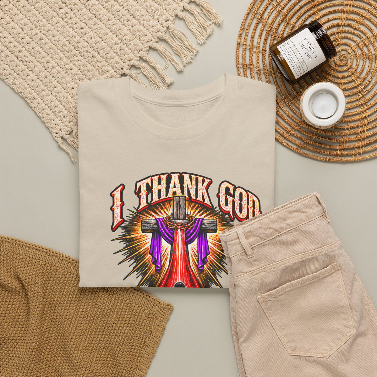 Christian T-Shirt — “I Thank God For The Blood That Came Streaming Down For Me” Gospel Tee