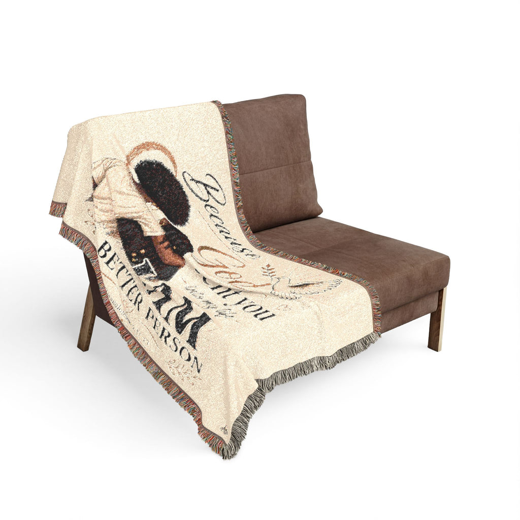 Because God Sent You Woven Blanket — Inspirational Throw