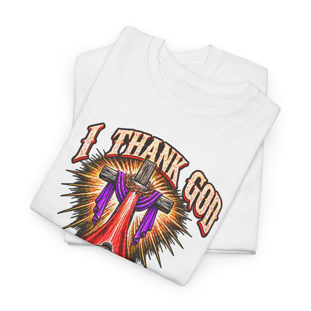 Christian T-Shirt — “I Thank God For The Blood That Came Streaming Down For Me” Gospel Tee