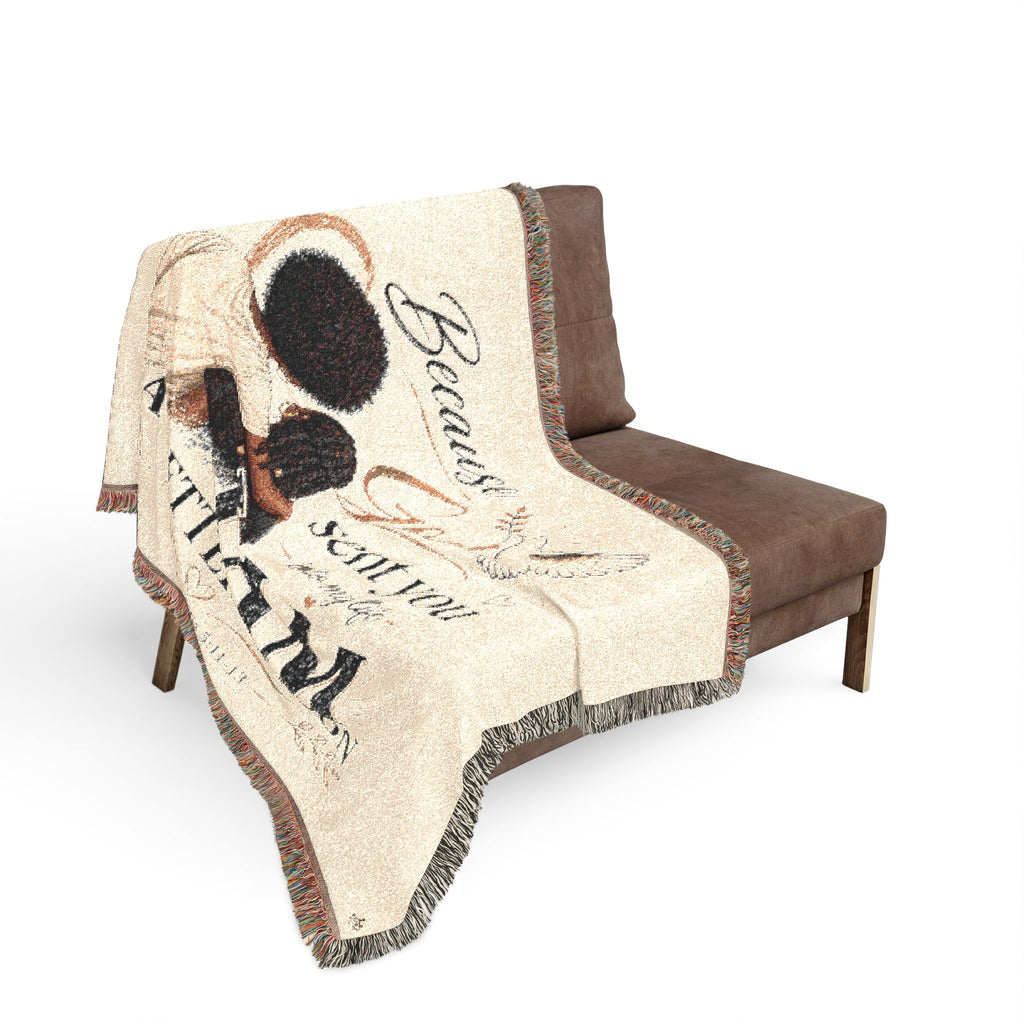 Because God Sent You Woven Blanket — Inspirational Throw