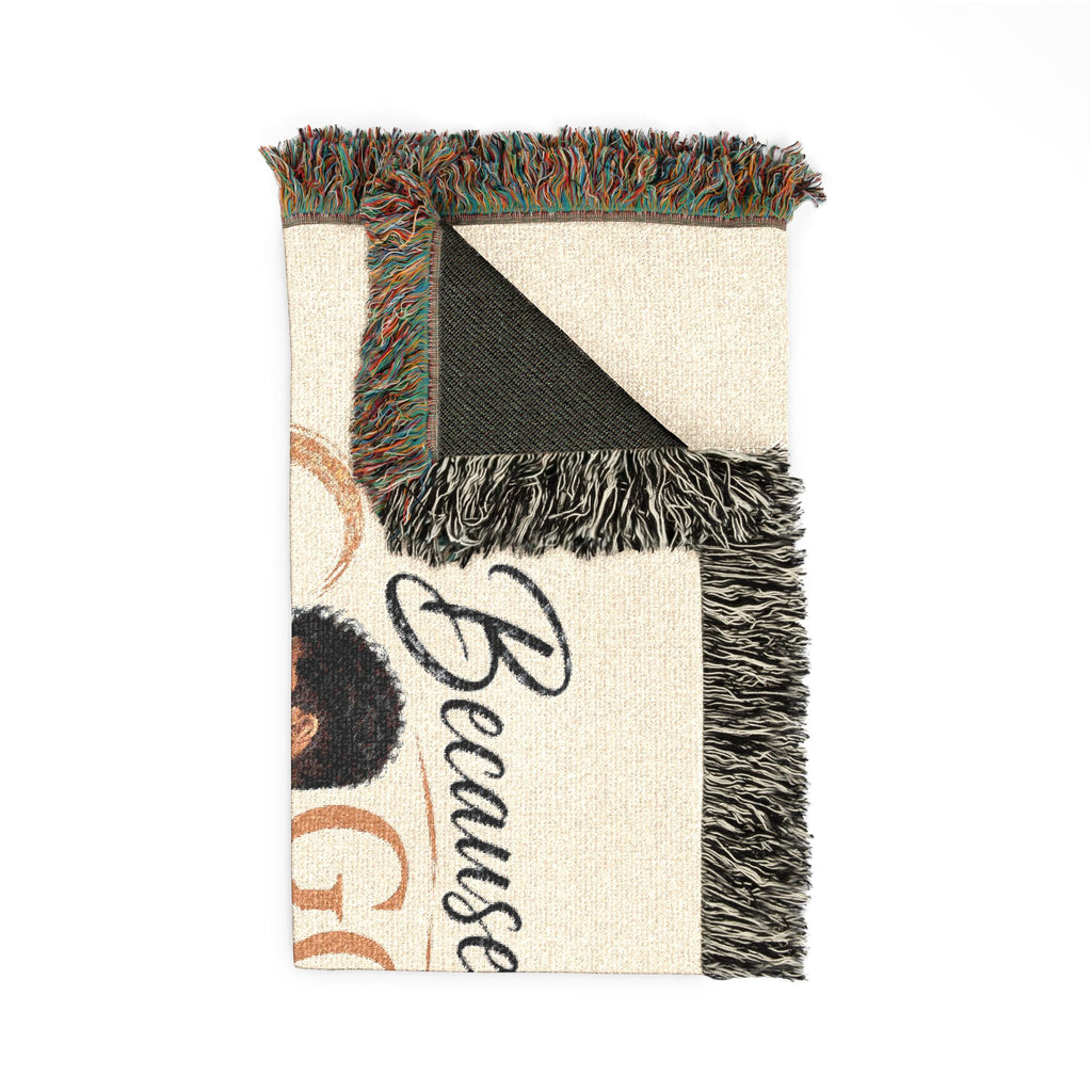 Personalizable Woven Blanket — "Because God Sent You" Inspirational Throw - Latino Couple