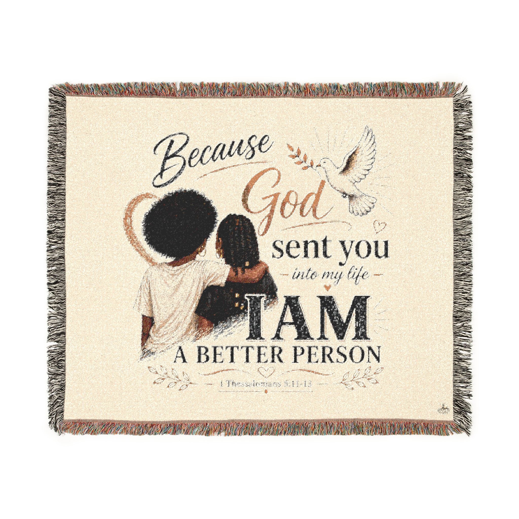 Because God Sent You Woven Blanket — Inspirational Throw