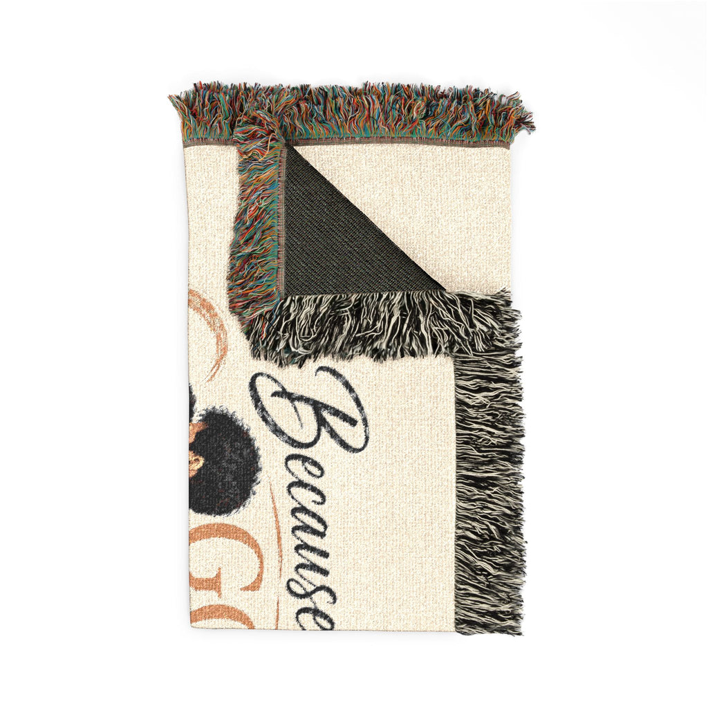 Personalizable Woven Blanket — "Because God Sent You" Inspirational Throw - Asian Couple