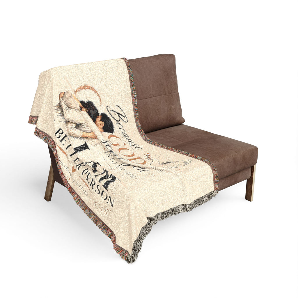 Because God Sent You Woven Blanket — Inspirational Throw