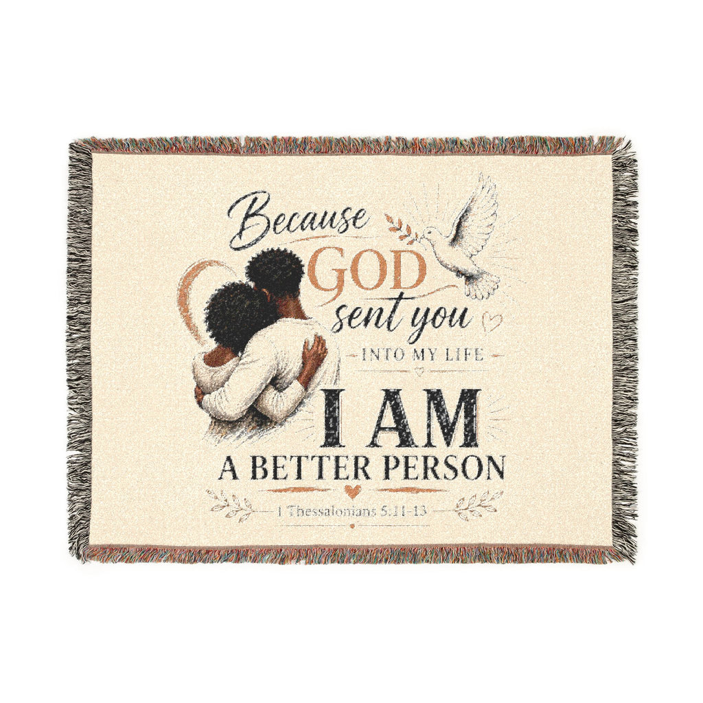 Because God Sent You Woven Blanket — Inspirational Throw