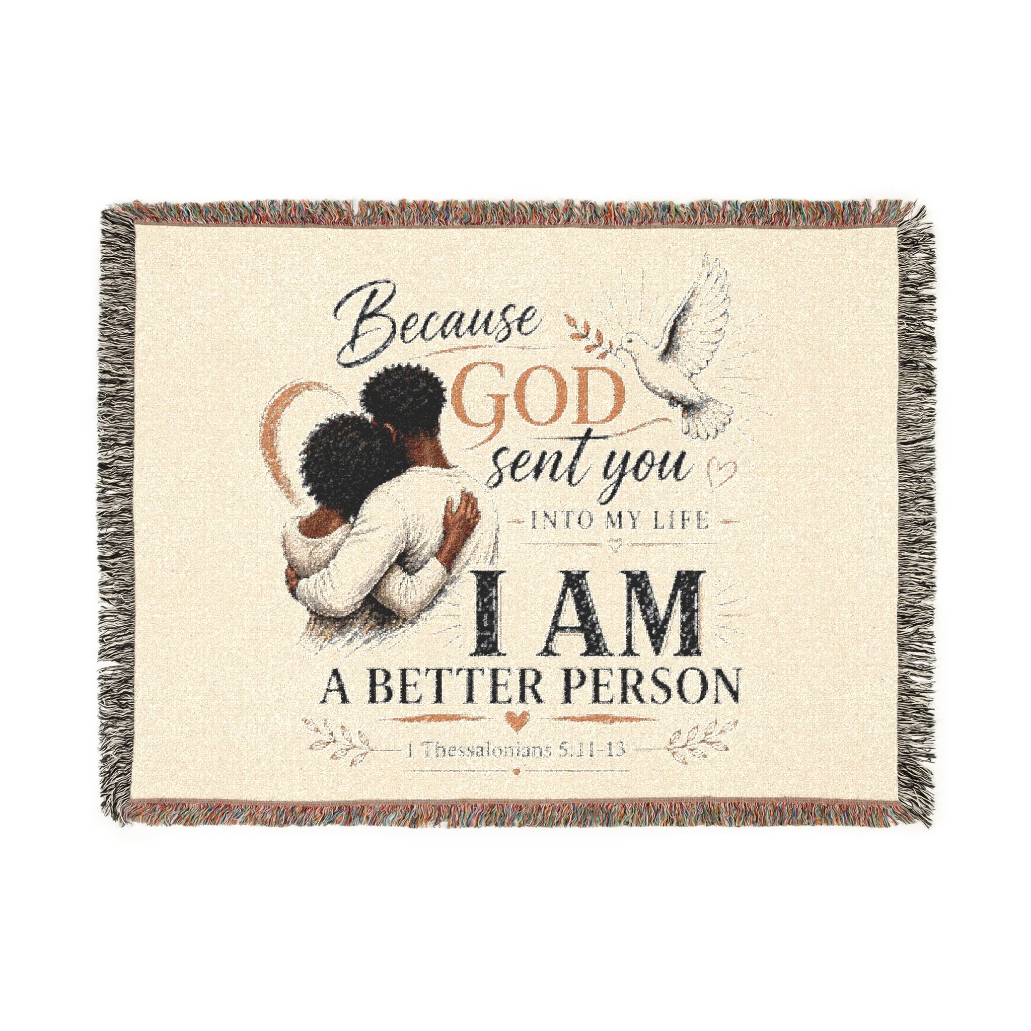 Because God Sent You Woven Blanket — Inspirational Throw