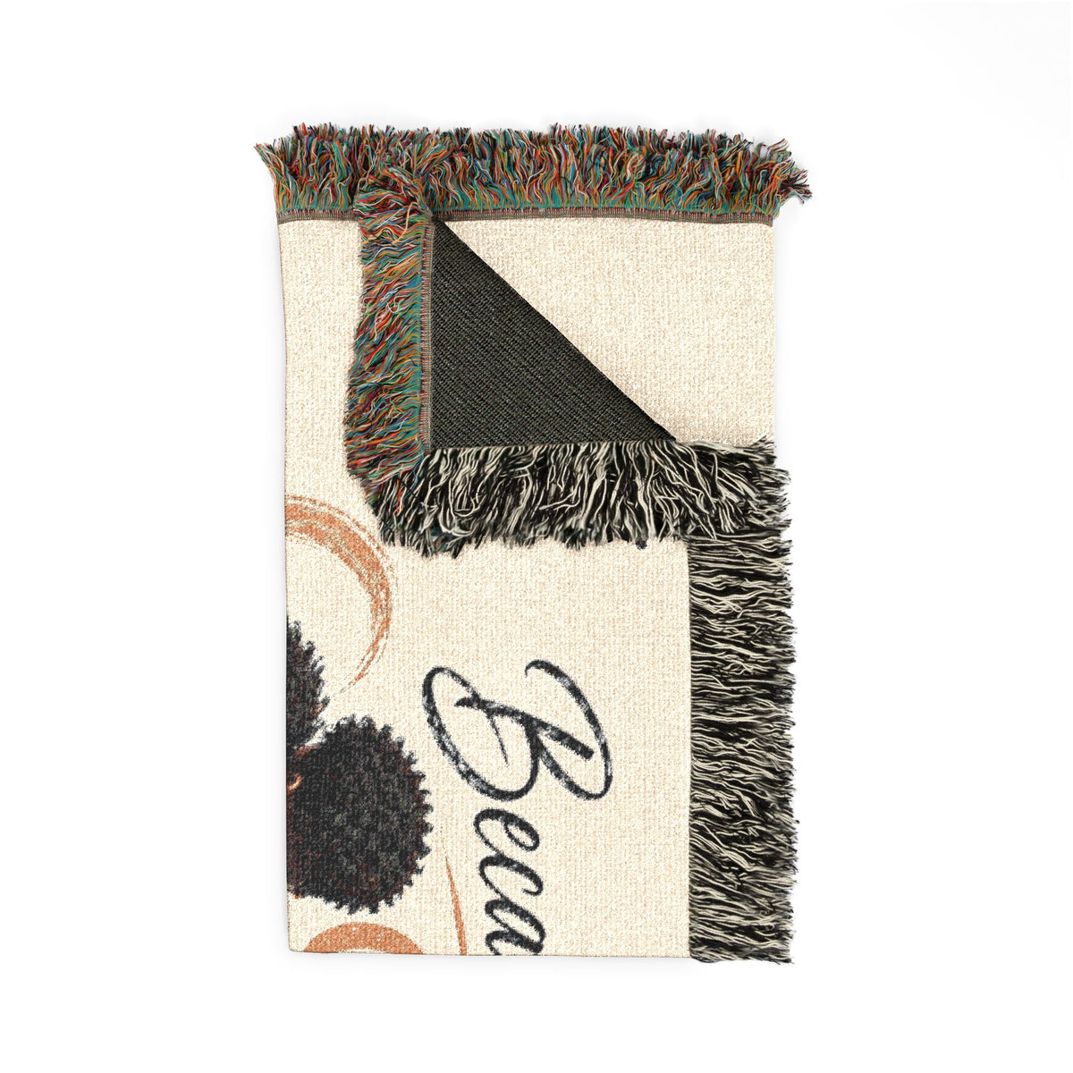 Personalizable Woven Blanket — "Because God Sent You" Inspirational Throw - African American Couple