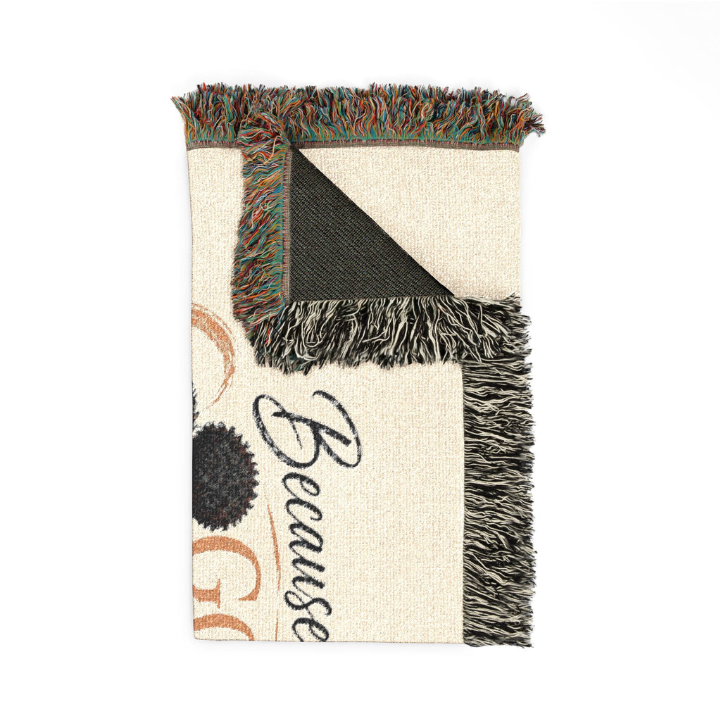 Personalizable Woven Blanket — "Because God Sent You" Inspirational Throw - African American Couple