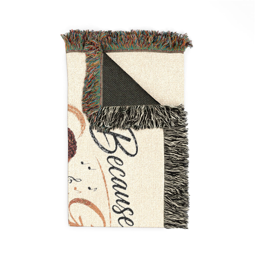 Personalizable Woven Blanket — "Because God Sent You" Inspirational Throw - African American Females Singing